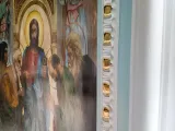 Реставраційні роботи в центральному вівтарі Свято-Озерянського храму. Реставрація розпису та ліпнини. Жовтень 2023 р.