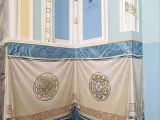 Реставраційні роботи в центральному вівтарі Свято-Озерянського храму. Оздоблення стін після реставрації. 2024 р.