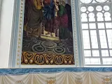Реставраційні роботи в центральному вівтарі Свято-Озерянського храму. Оздоблення стін після реставрації. 2024 р.