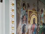 Реставраційні роботи в центральному вівтарі Свято-Озерянського храму. Реставрація розпису та ліпнини. Жовтень 2023 р.