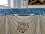 Реставраційні роботи в центральному вівтарі Свято-Озерянського храму. Оздоблення стін після реставрації. 2024 р.