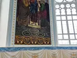 Реставраційні роботи в центральному вівтарі Свято-Озерянського храму. Оздоблення стін після реставрації. 2024 р.