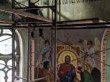 Реставраційні роботи в центральному вівтарі (червень 2023)