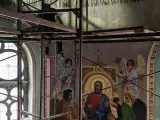 Реставраційні роботи в центральному вівтарі (червень 2023)