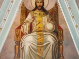 Розпис апсиди у Всіхсвятському приділі після реставрації, центральний фрагмент. Липень 2022 року.