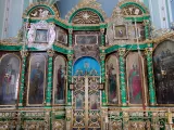 Іконостас Всіхсвятського приділу Свято-Озерянського храму після реставрації. Липень 2022 року.