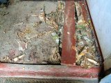 Ремонт полов в притворе Свято-Озерянского храма, демонтаж старого покрытия. Ноябрь 2021 г.