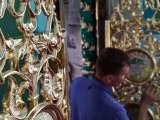 Реставрация иконостаса во Всехсвятском приделе.